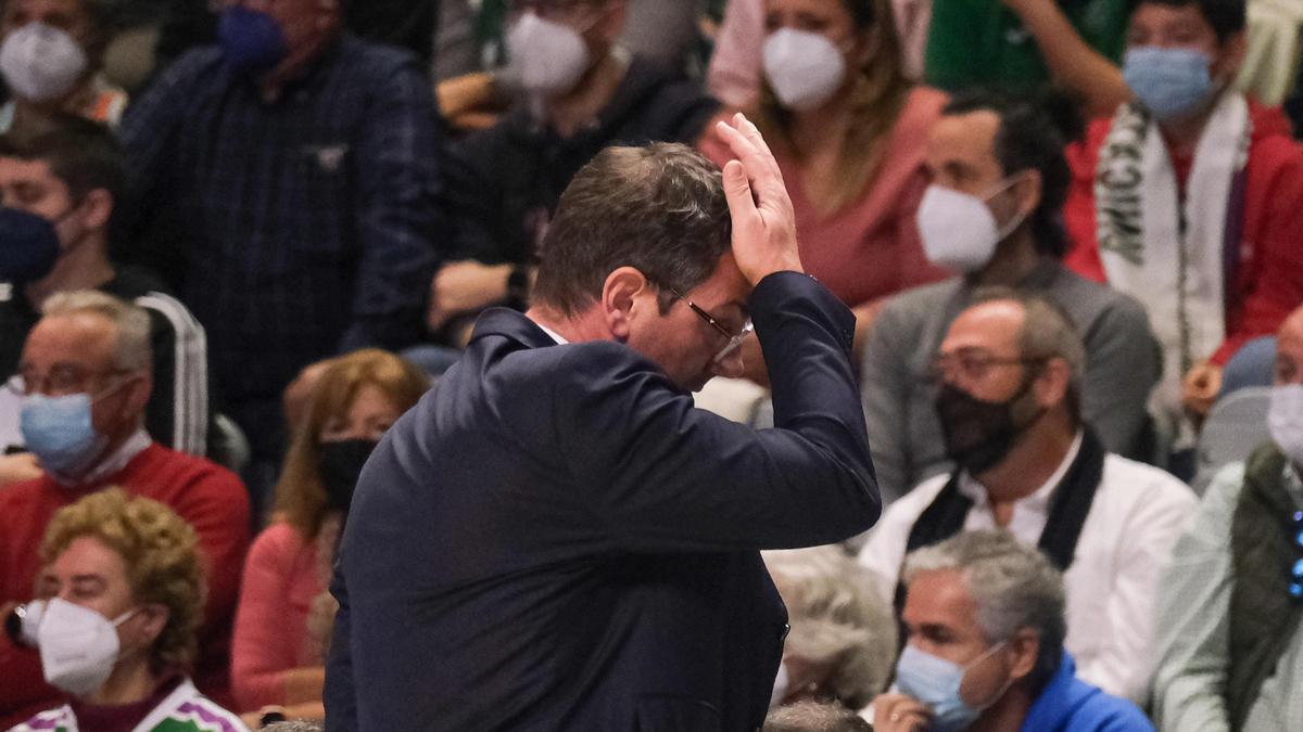 Fotis Katsikaris, durante el partido contra el Valencia Basket.