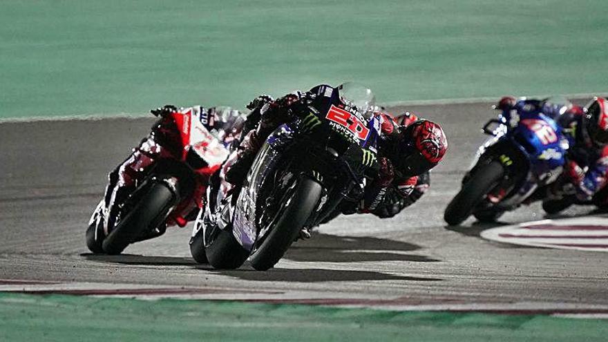 Pilotos de MotoGP en la carrera de Catar
