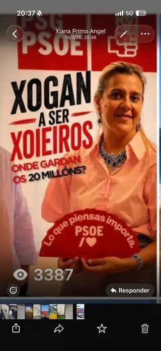 La portavoz del PSOE de Cangas denuncia al PP por mancillar su imagen en redes sociales