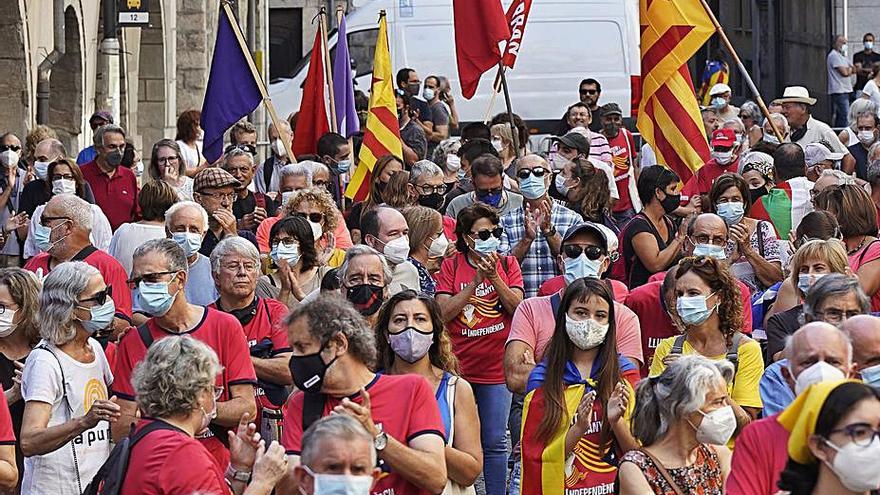 La concentració, a la plaça del Vi. | MARC MARTÍ 