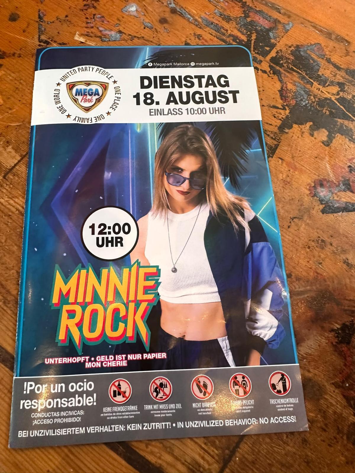 Minnie Rock ist diese Saison wöchentlich im Megapark auf der Bühne
