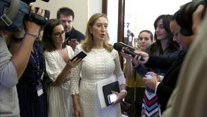 Ana Pastor, en la reunión de la Mesa del Congreso.