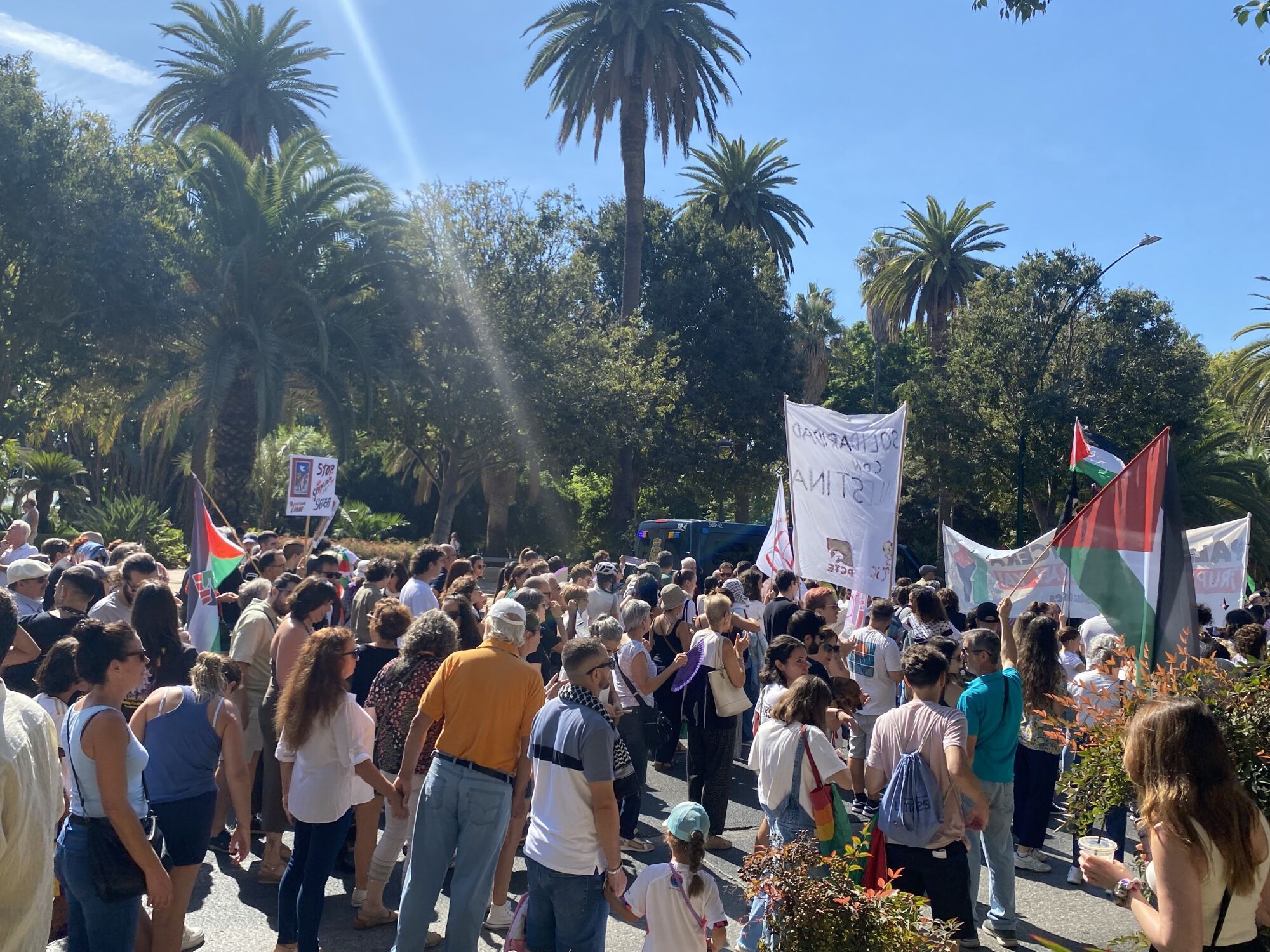 Manifestación en Málaga en favor del pueblo palestino
