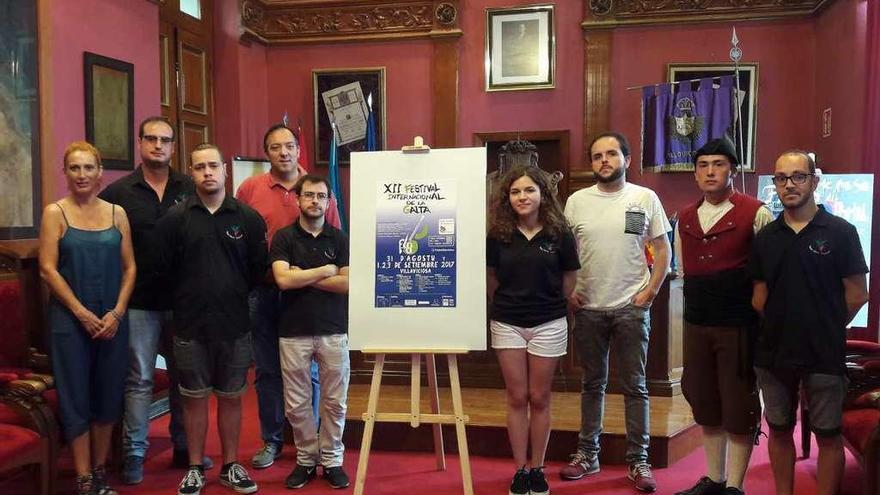 Los participantes en la presentación del Festival Internacional de Gaita.