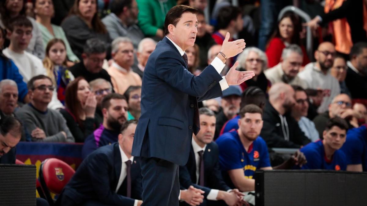 Xavi Pascual, durante el partido ante Partizán