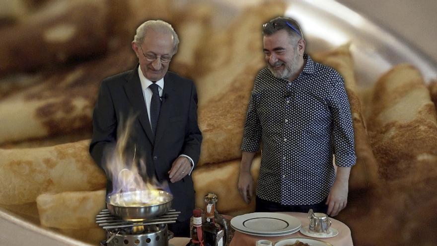 Un espectáculo en llamas. Josep Monje nos prepara unas crepes Suzette