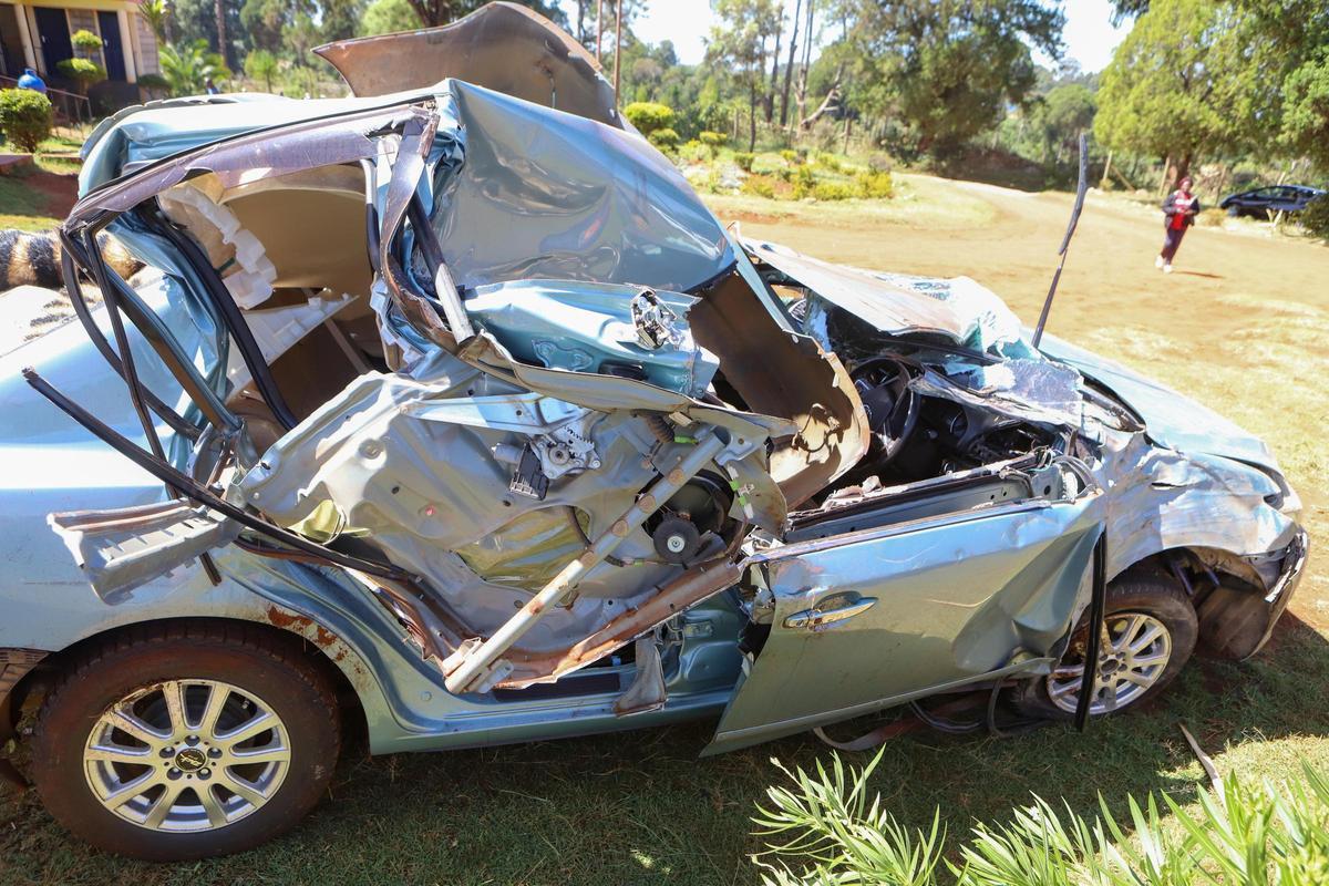 El coche accidentado de Kelvin Kiptum