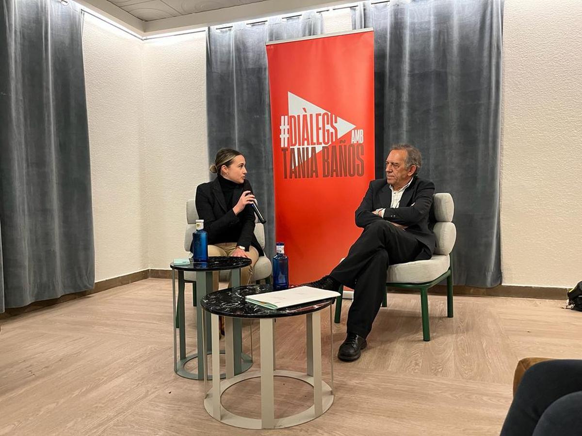 Tania Baños y Miquel Soler en 'Diàlegs', el encuentro de debate del PSOE.