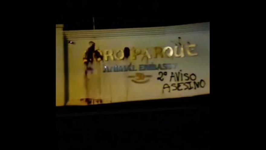 Vandalismo a las afueras del Loro Parque