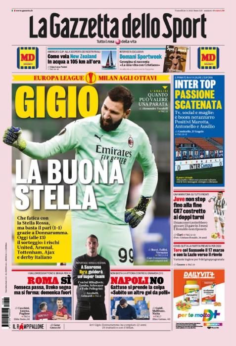 GAZZETTA DELLO SPORT viernes 26 febrero 2021