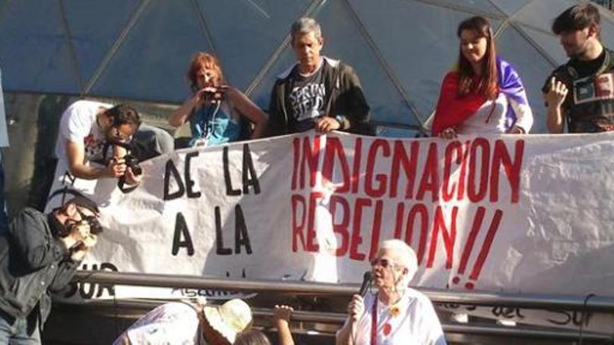 Miembros del 15M en Madrid.