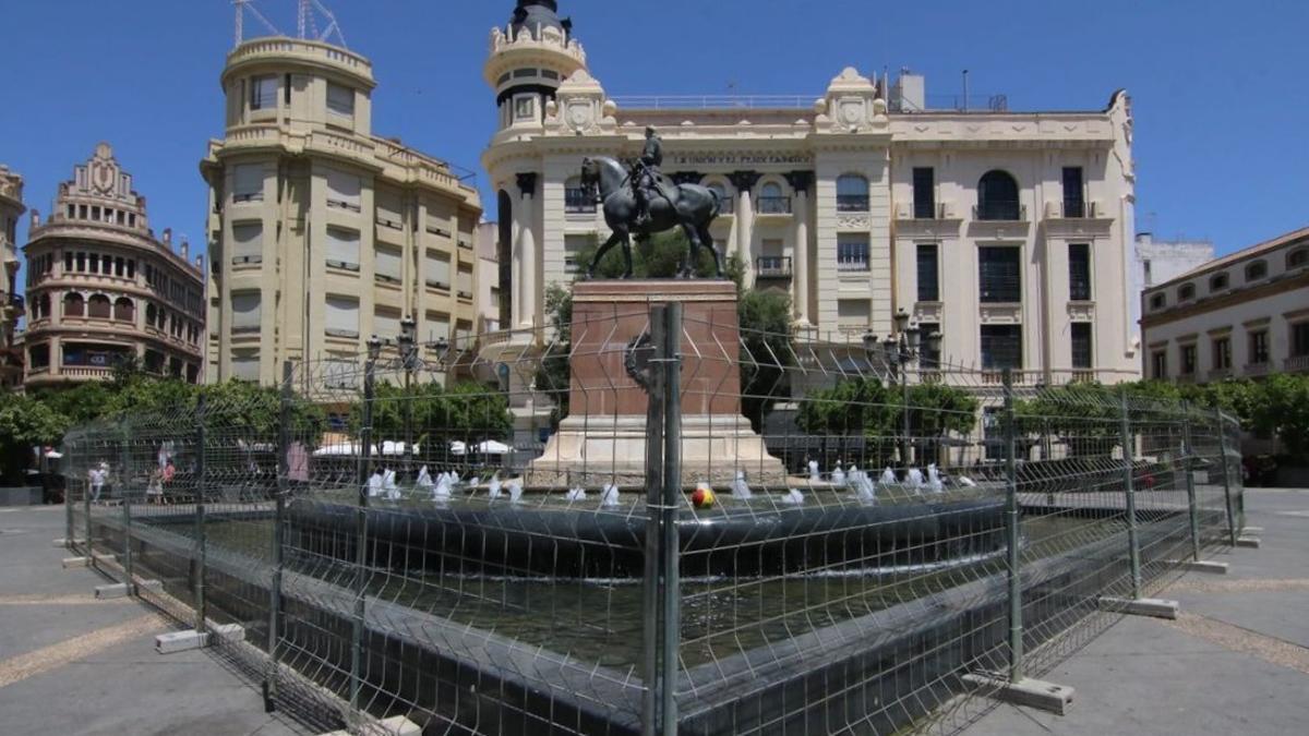 La fuente de las Tendillas, vallada ante la probable fiesta madridista