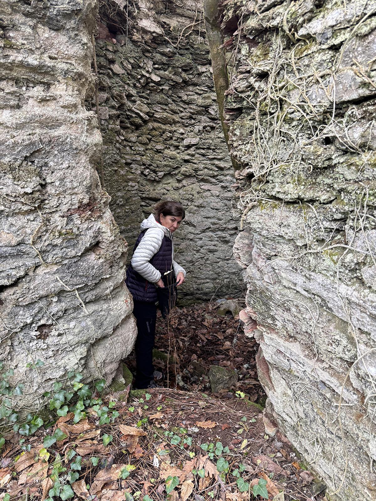 Interior de horno de cal en Quiroga