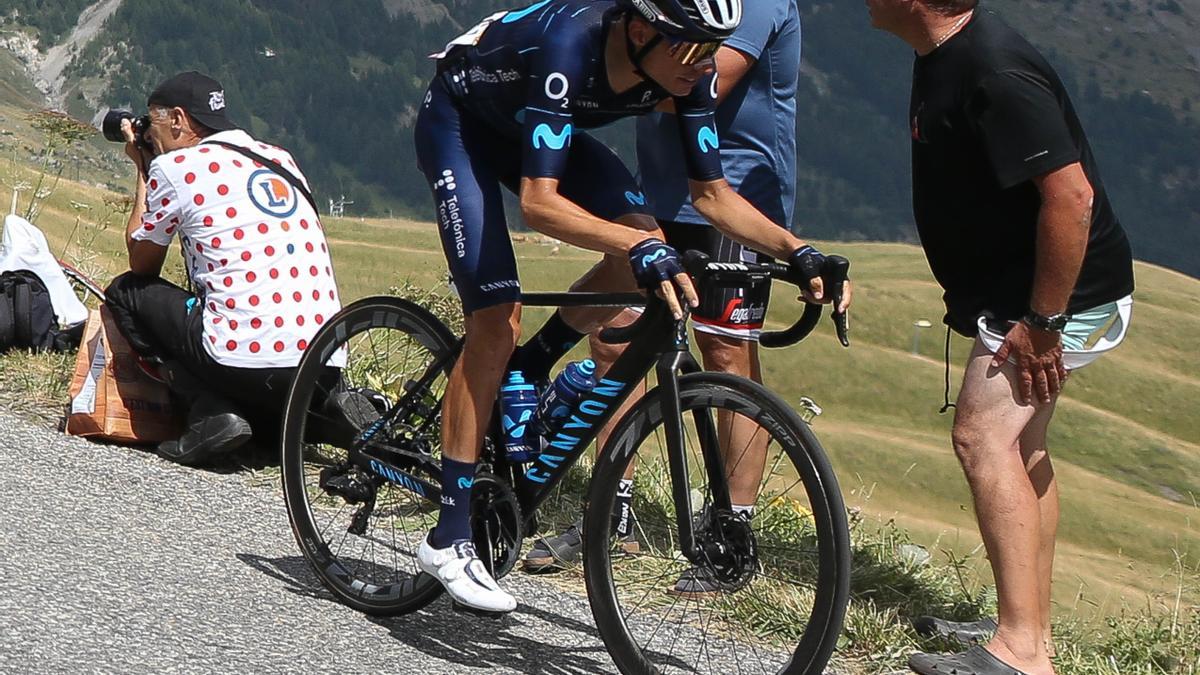 Enric Mas, en una etapa en los Alpes.