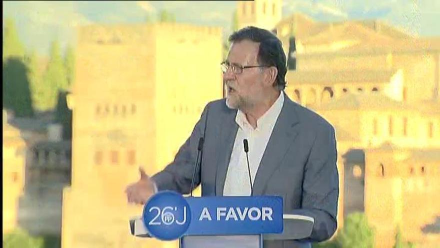 Rajoy promete derrotar a &#039;los malos&#039; el 26J