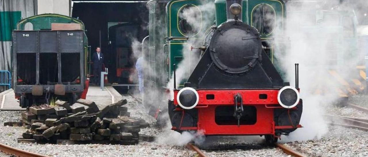 Una de las locomotoras que se pueden ver en el Museo del Ferrocarril.