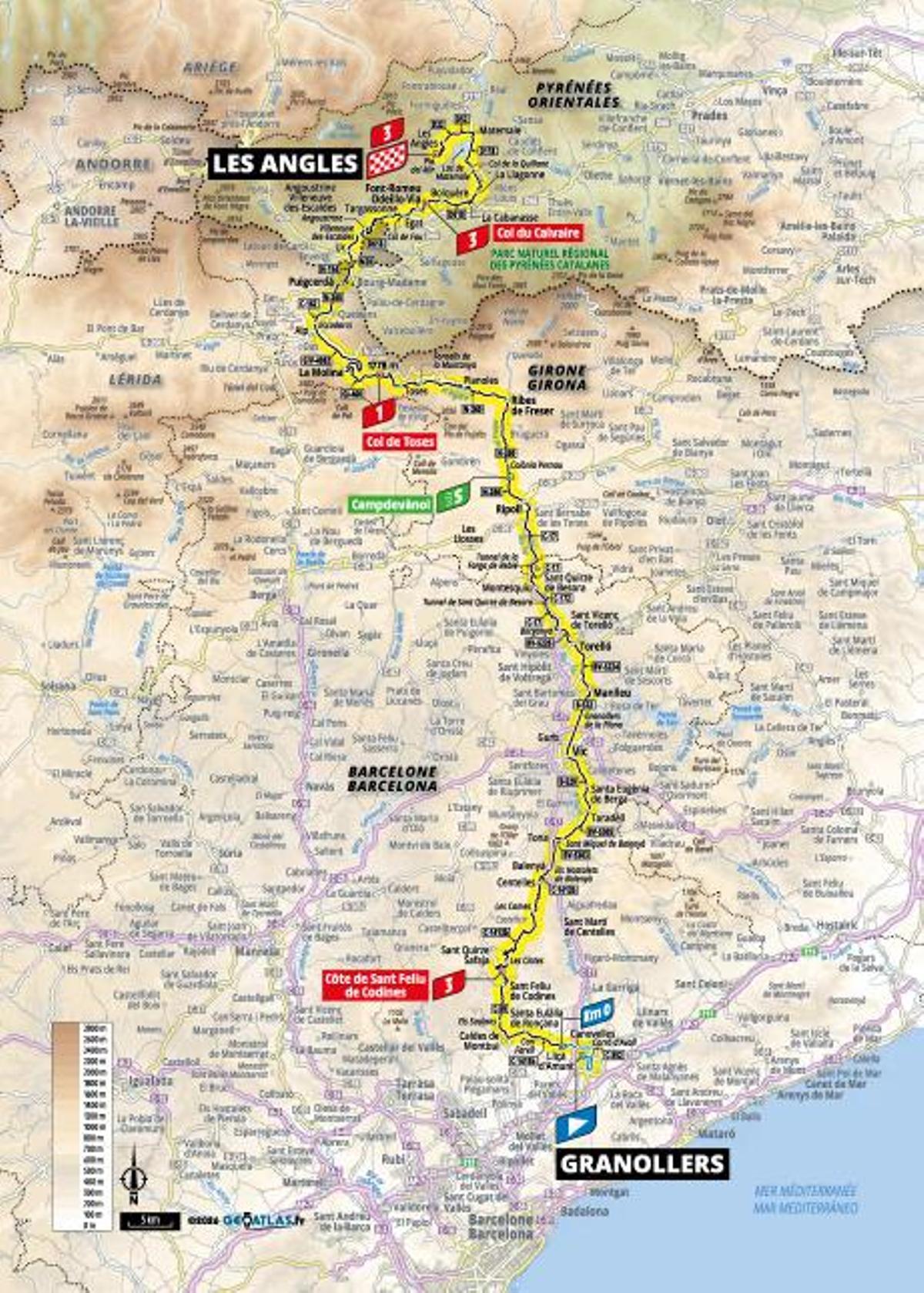 Imatge d'arxiu del recorregut de la tercera etapa del Tour de França