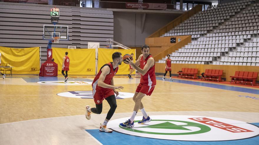 Primer entrenament de Pierre Oriola amb el Bàsquet Girona