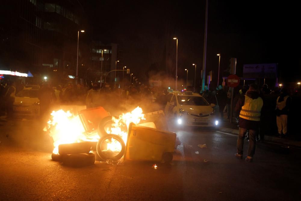 Las imágenes de las protestas de los taxistas.