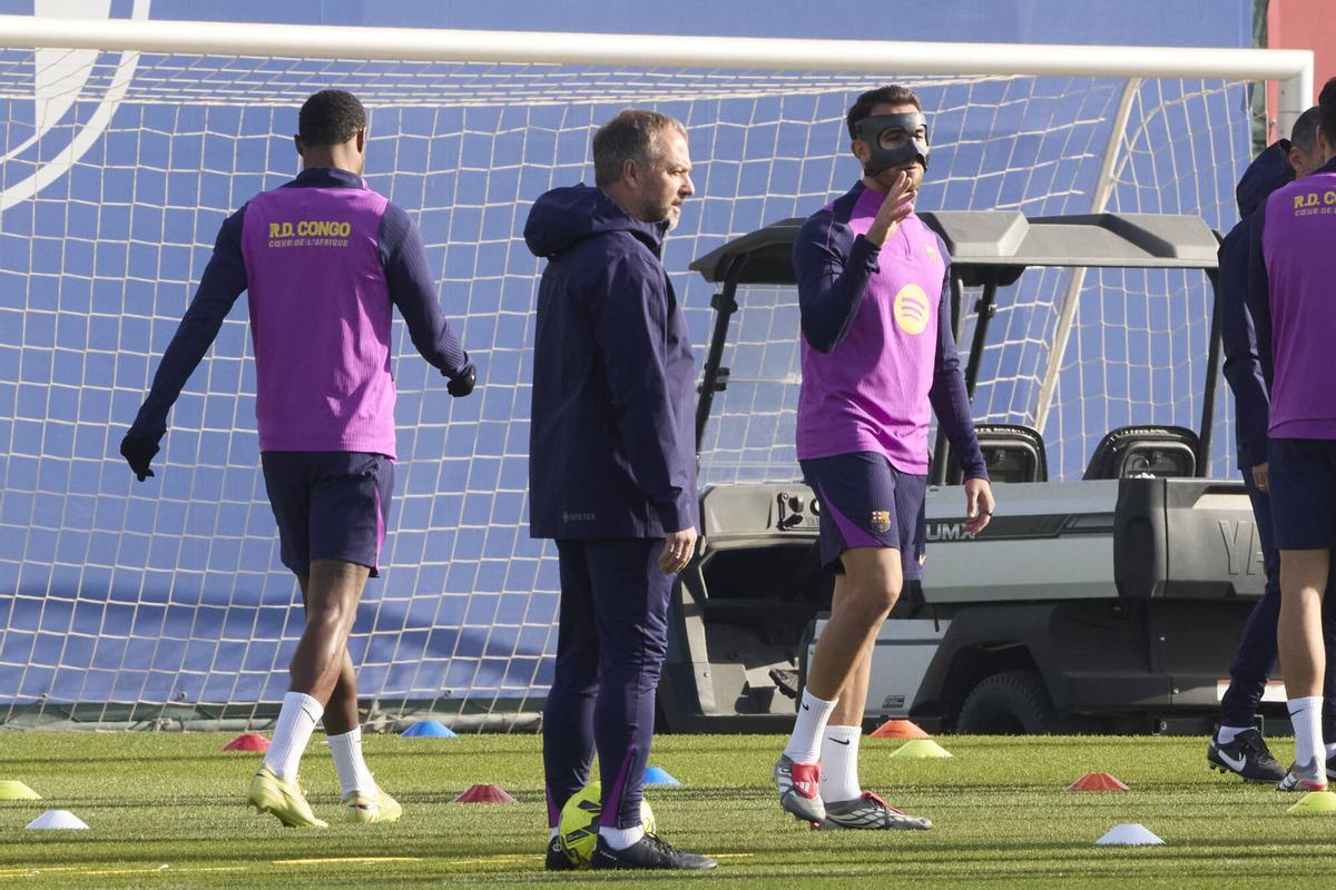 Flick y Eric Garcia, en la última sesión.