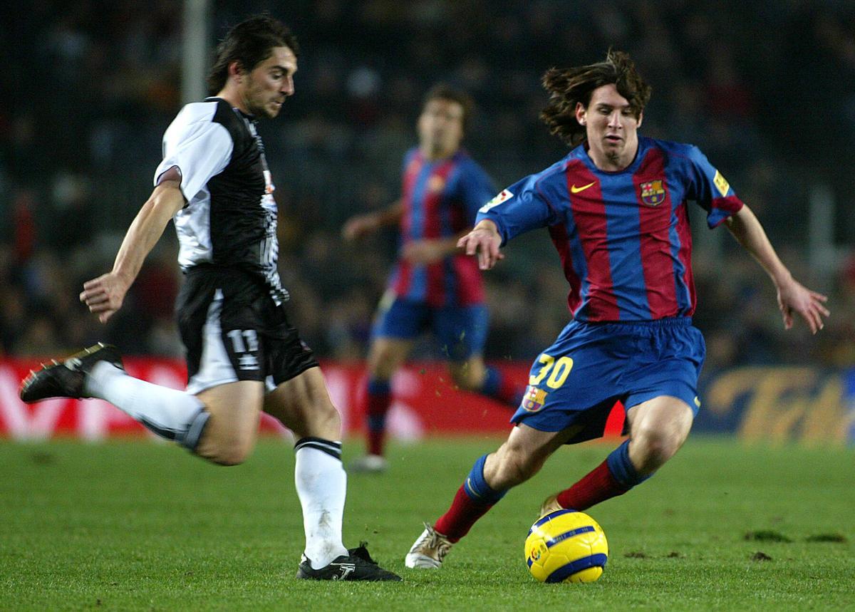 Leo Messi, durante un partido del Barça de la temporada 2004/05