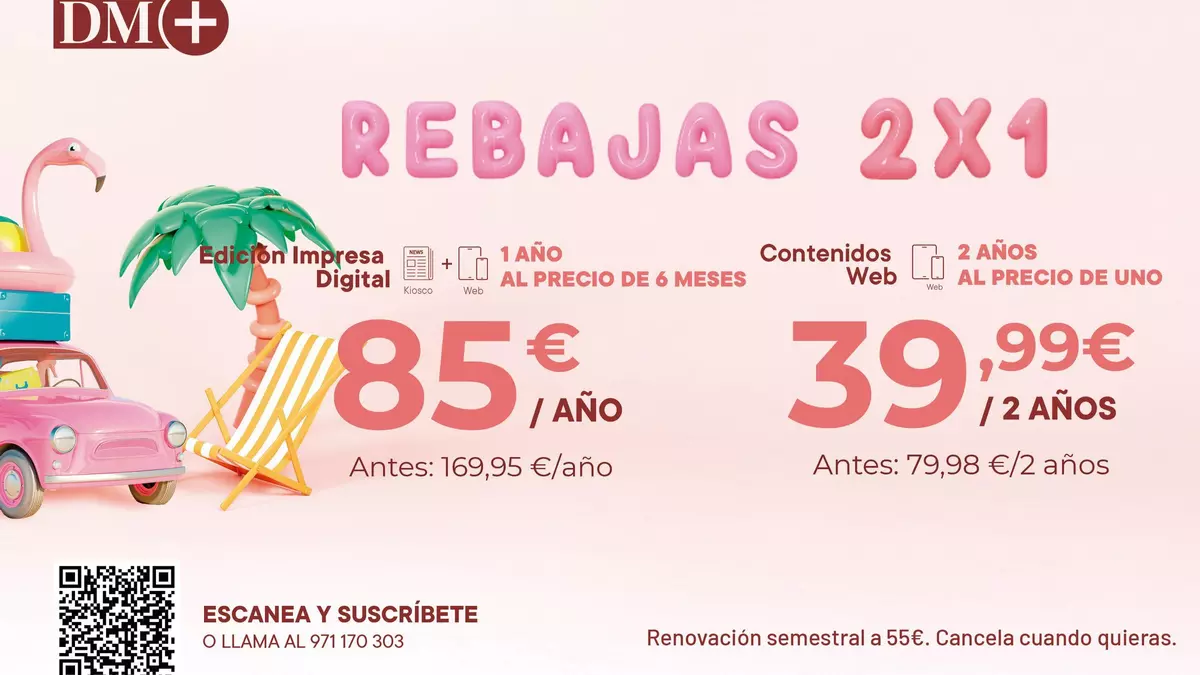 Suscríbete a Diario de Mallorca durante dos años al precio de uno: 39,99 euros