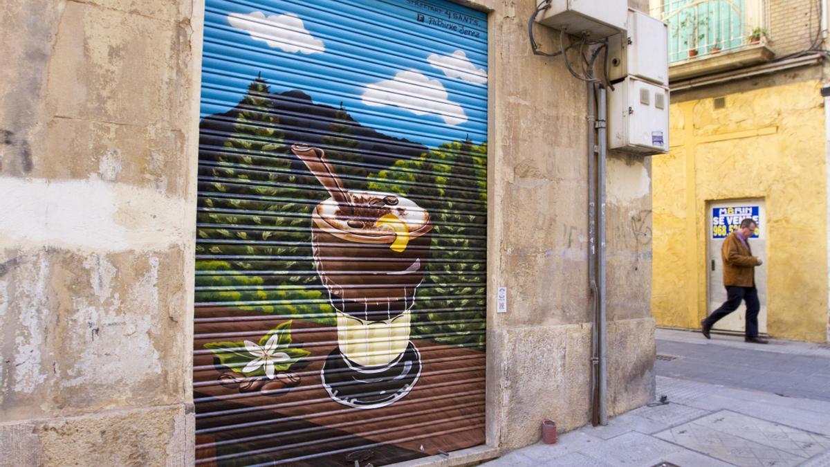 Mural de un café asiático