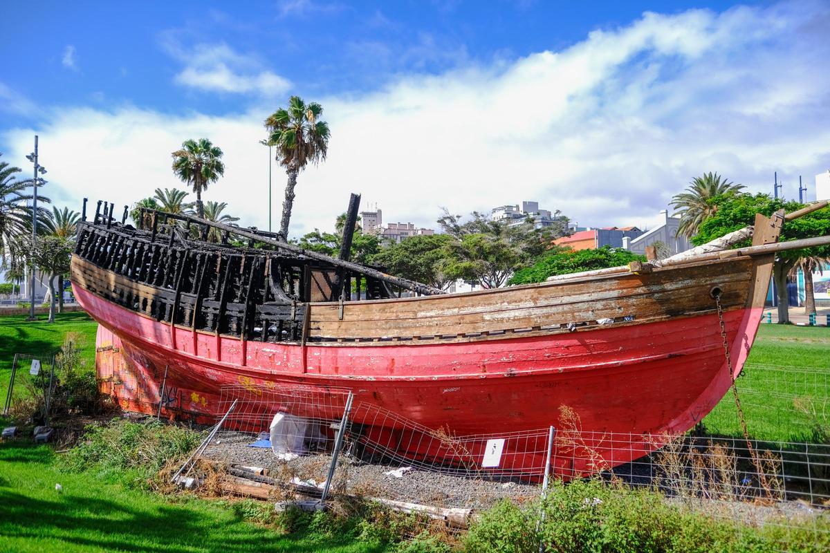 Imagen de archivo de la réplica de la carabela, el pasado mes de julio.