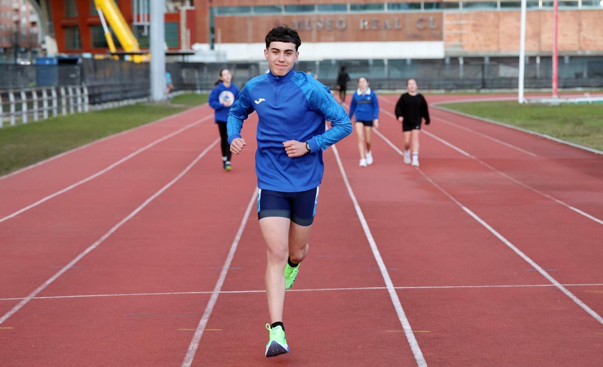 Xoen Franco, durante un entrenamiento en Balaídos.