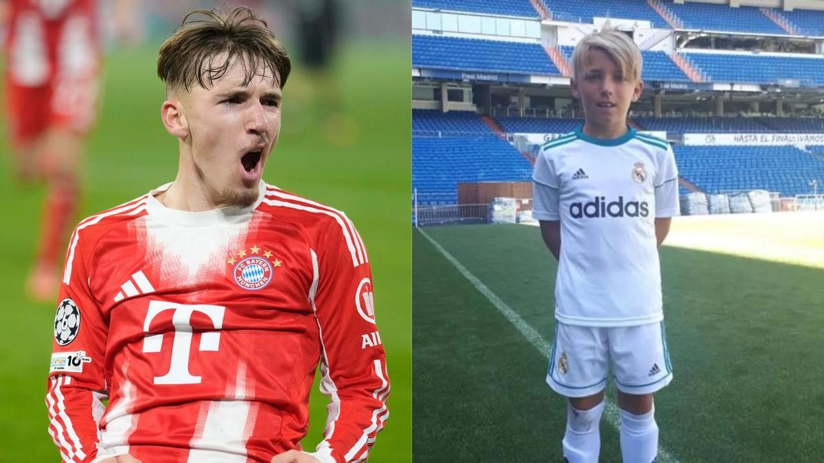 Lennart Kart, con el Bayern y, a la derecha, en el Santiago Bernabéu