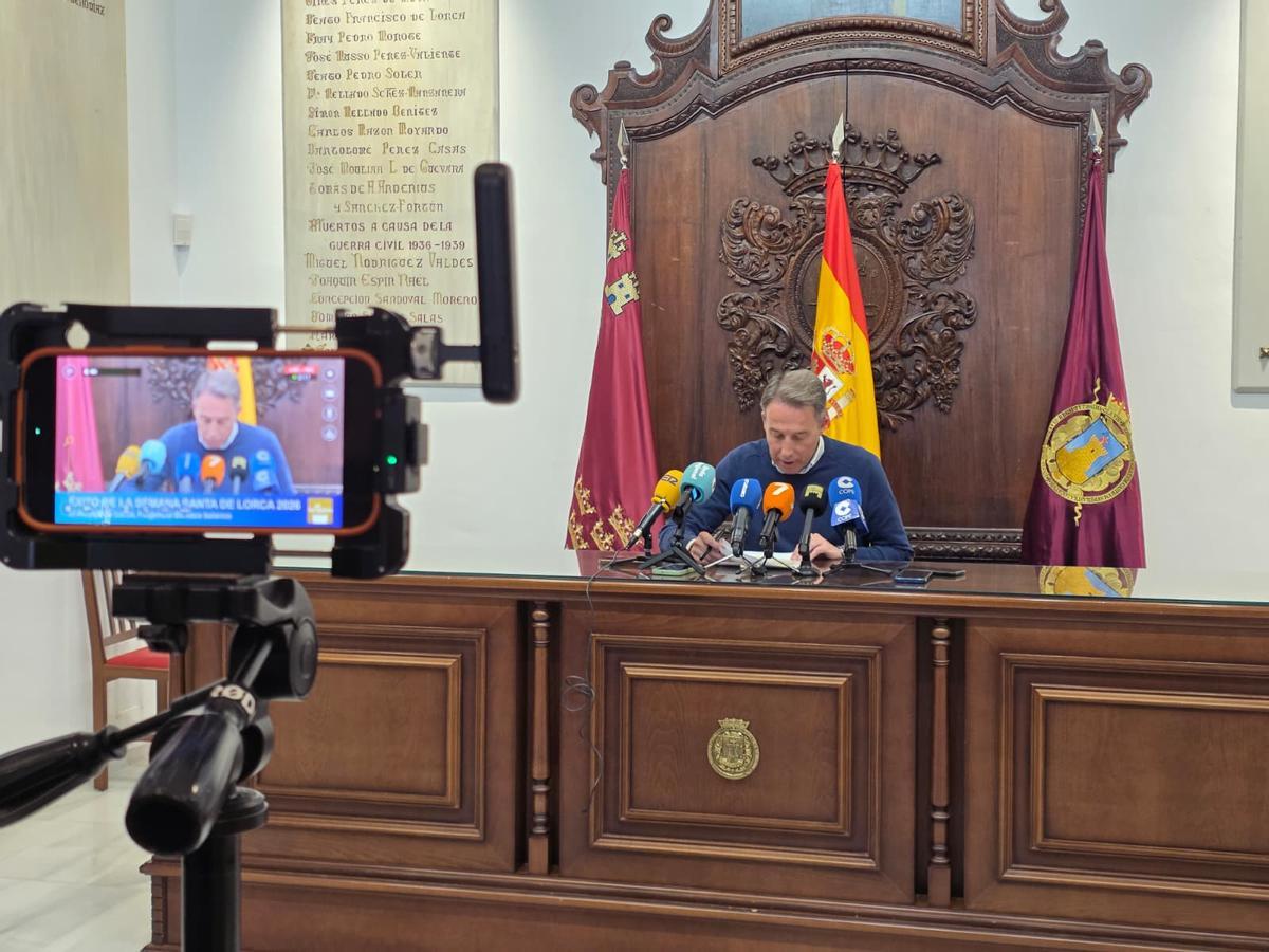 Fulgencio Gil en el transcurso del balance post-Semana Santa.