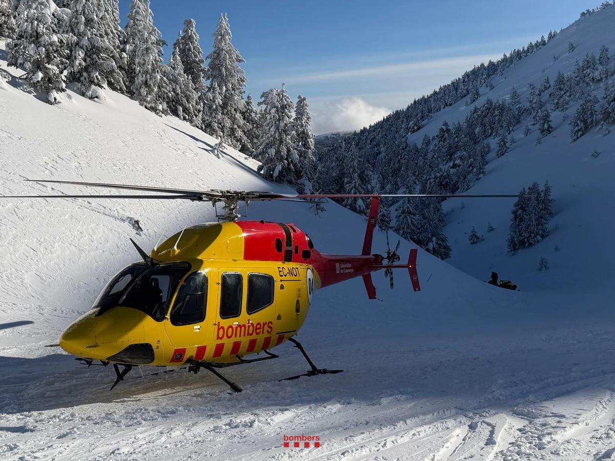 L'helicòpter del rescat al Port del Comte