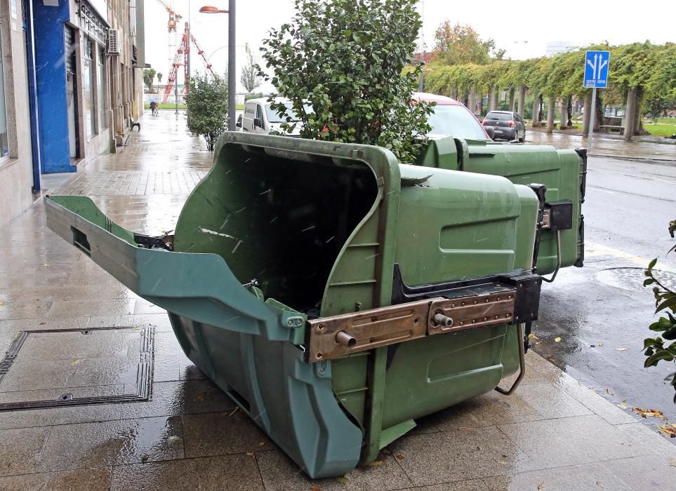 Daños del temporal en Vigo.