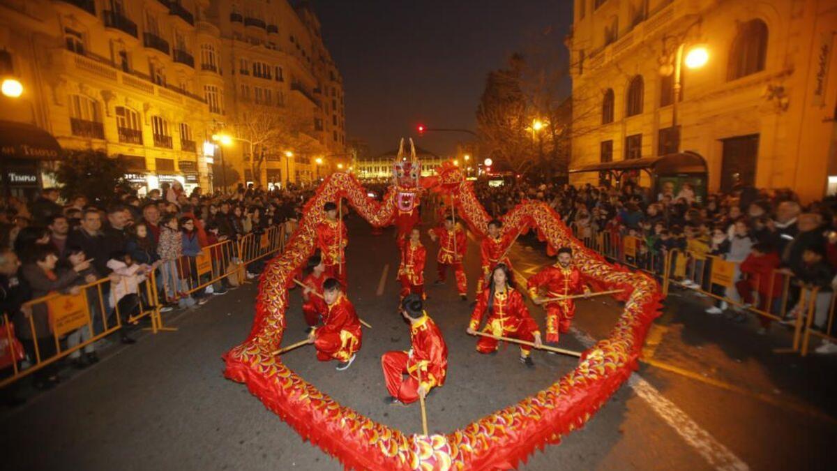 Imatge d'arxiu de la celebració de l'any nou xinés a València en 2019.