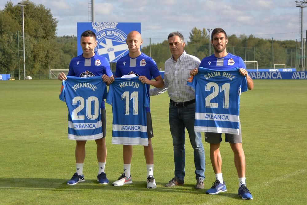 Presentación de Jovanovic, Mollejo y Salva Ruiz