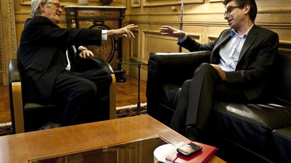 Xavier Trias y Jordi Martí en la última reunión mantenida en el ayuntamiento.