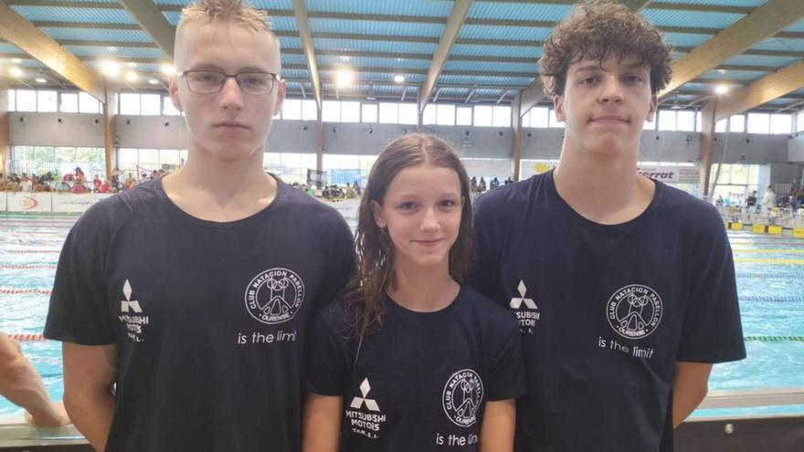 Los tres finalistas del Club Natación Pabellón. |  // CNPO