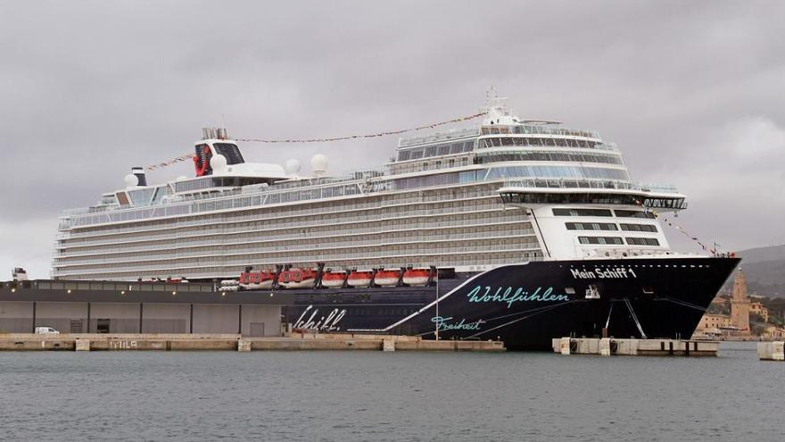 El &#039;Mein Schiff 1&#039;, a su entrada en el Puerto de Palma.