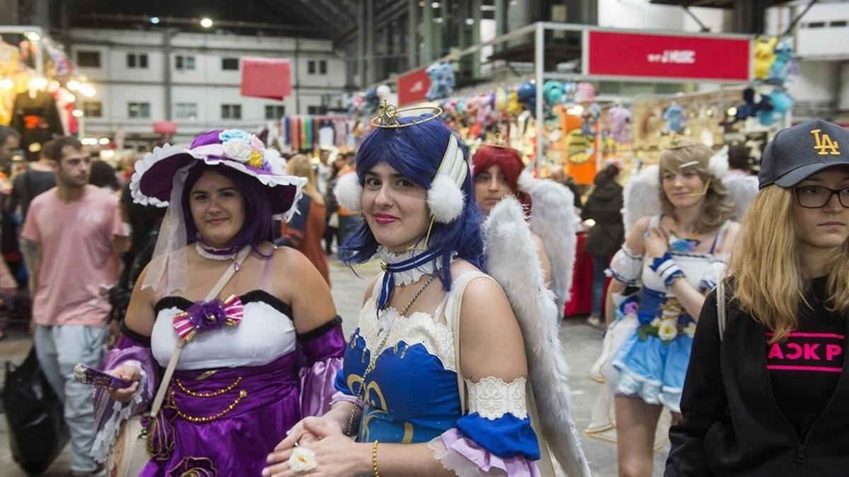 Asistentes del primer día del Salón del Manga de Barcelona 2018.