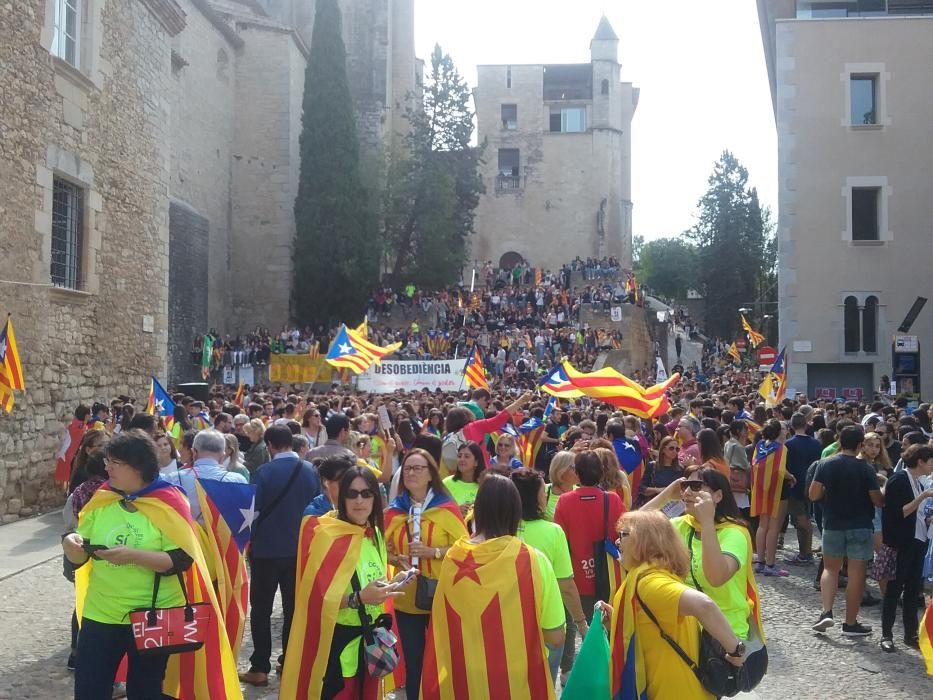 Estudiants, professors i personal de la UdG s'han manifestat a Girona