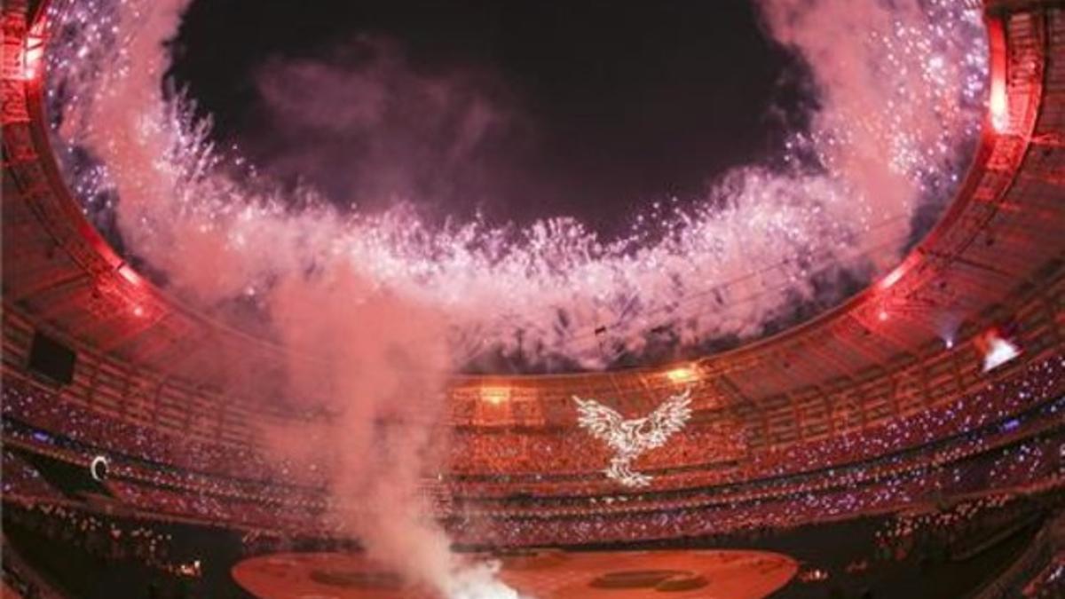 El Estadio Baku, en la fiesta inaugural de los JJOO de Pakín, ejemplo de la capacidad organizativa de China.