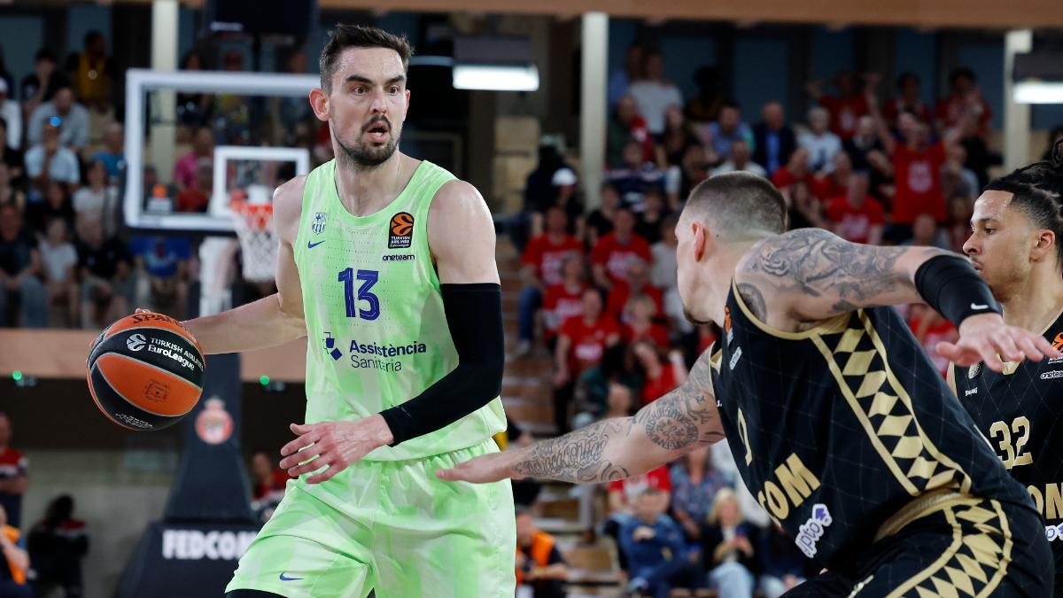 Tomas Satoransky, jugador del Barça, durante el segundo partido de playoffs de Euroliga en Mónaco