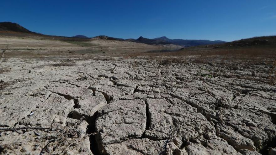 Vista de la situación actual del pantano de Iznájar.