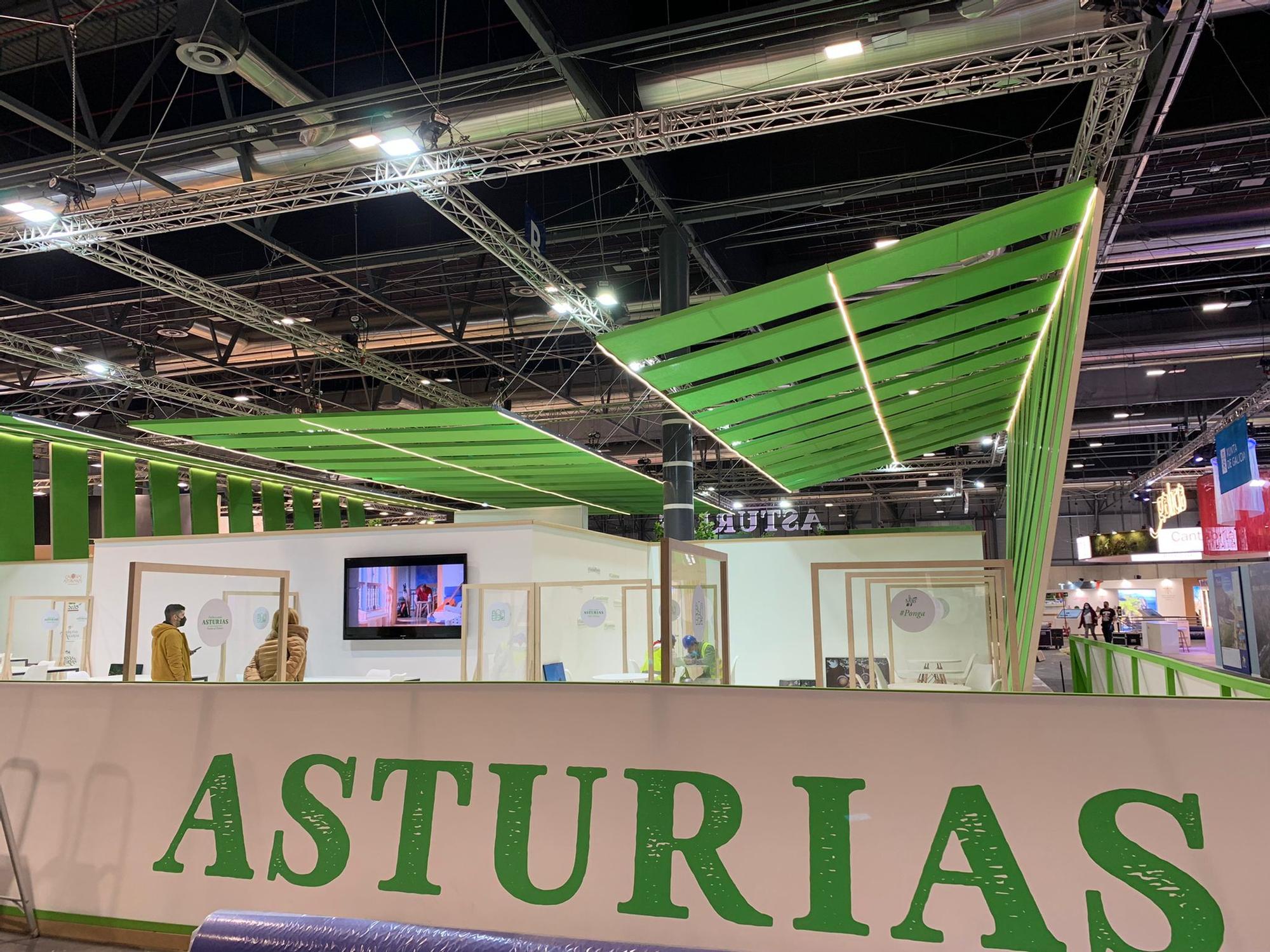 Así es el espectacular stand del Principado en Fitur: cascadas, montes y gastronomías para atraer turistas