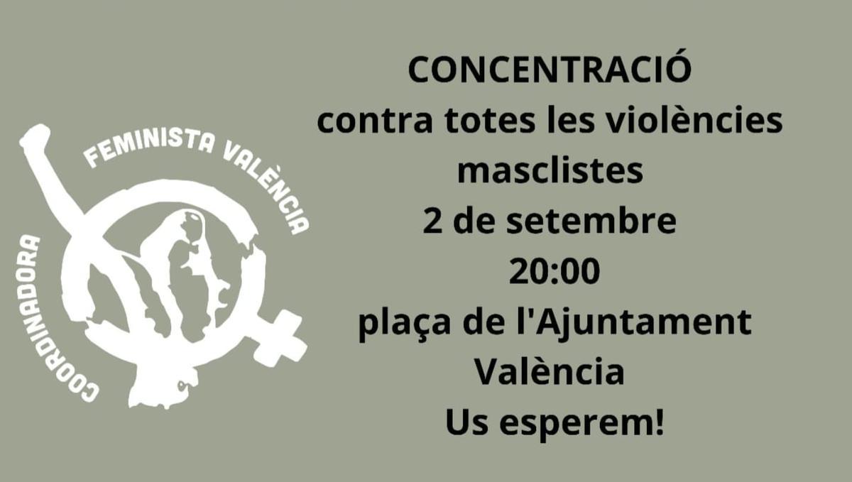 Cartel de la concentración contra la violencia machista