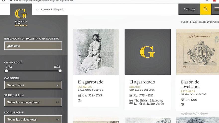 La Fundación Goya en Aragón amplía su catálogo ‘online’ con 700 obras