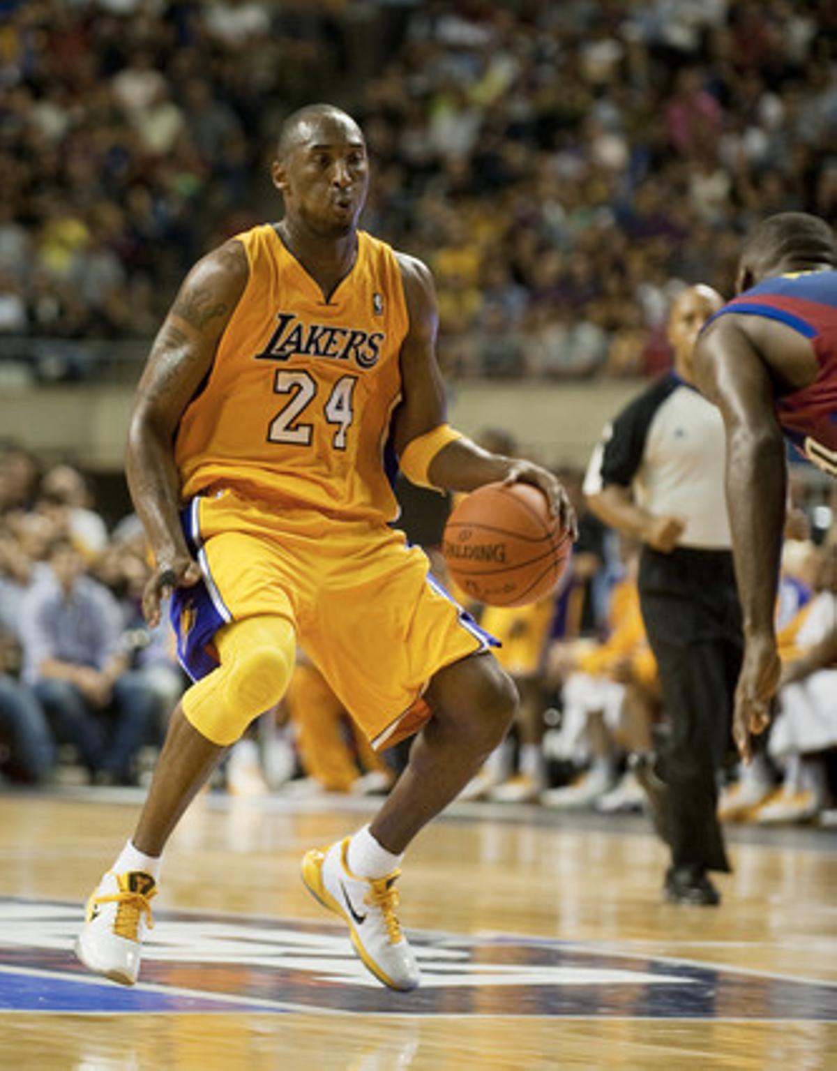 Kobe Bryant durant el partit amistós de l’any passat entre el Barça i els Lakers al Palau Sant Jordi.