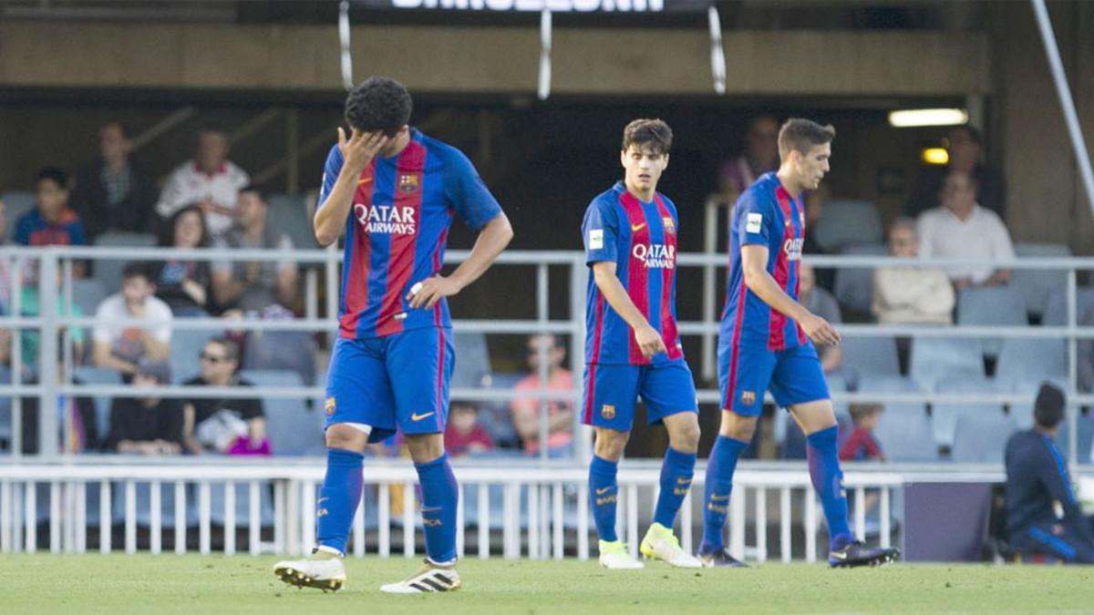 La cara de los jugadores del Barça B lo dice todo