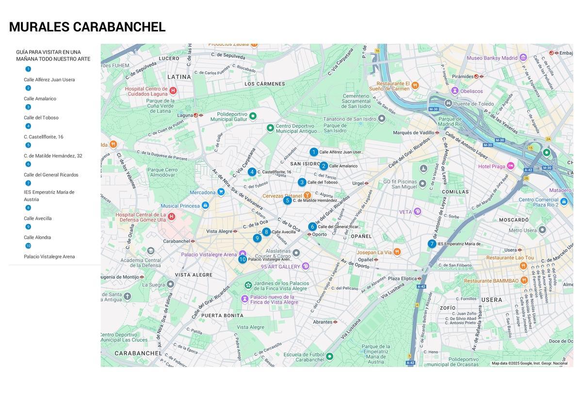 Guía para visitar los murales de Carabanchel
