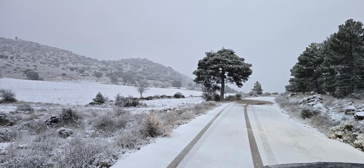 Nieve en el Noroeste de la Región de Murcia, este miércoles